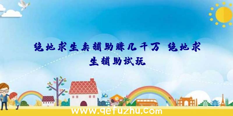 绝地求生卖辅助赚几千万、绝地求生辅助试玩