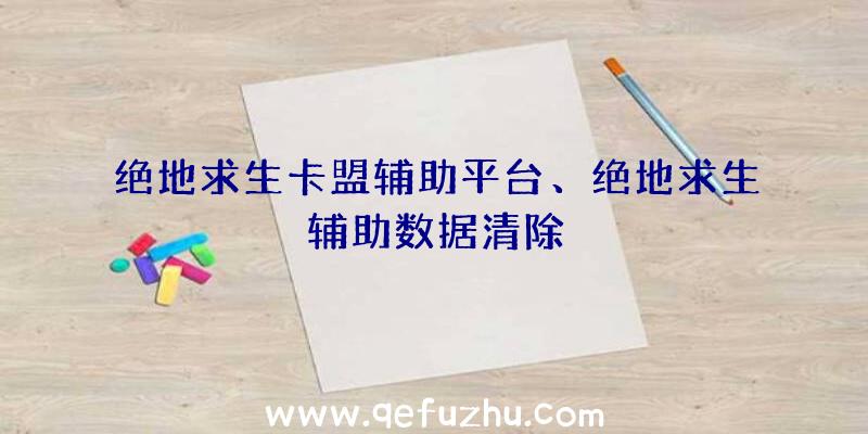 绝地求生卡盟辅助平台、绝地求生辅助数据清除