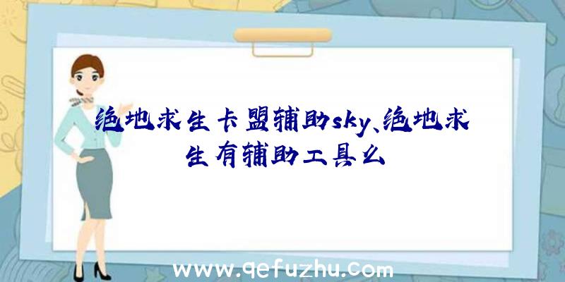 绝地求生卡盟辅助sky、绝地求生有辅助工具么