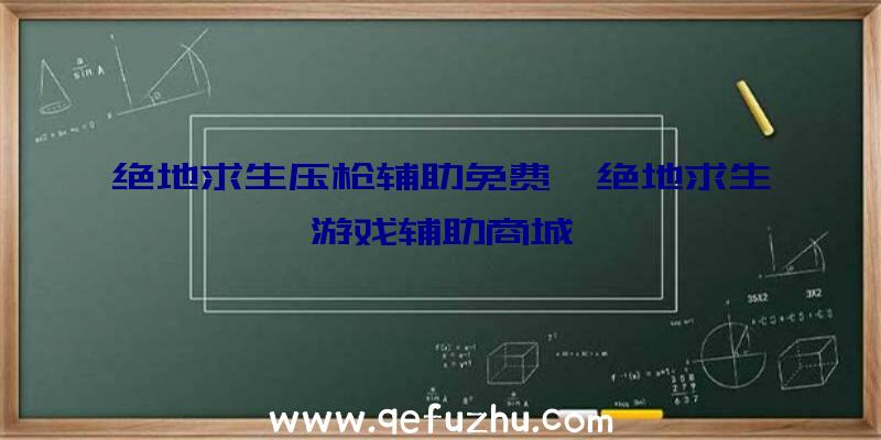 绝地求生压枪辅助免费、绝地求生游戏辅助商城