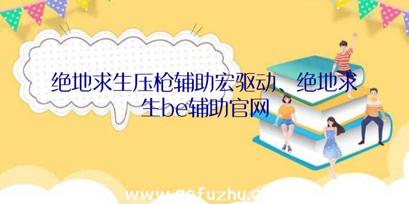 绝地求生压枪辅助宏驱动、绝地求生be辅助官网