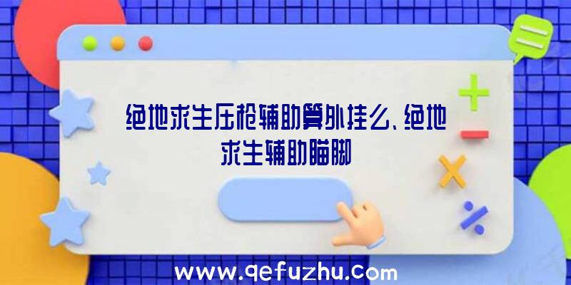 绝地求生压枪辅助算外挂么、绝地求生辅助瞄脚