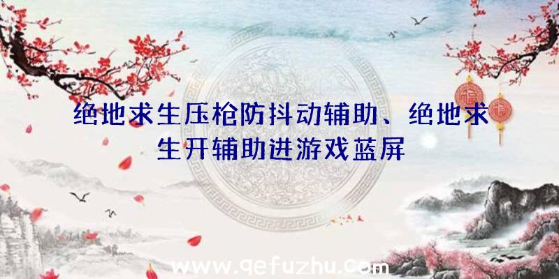 绝地求生压枪防抖动辅助、绝地求生开辅助进游戏蓝屏