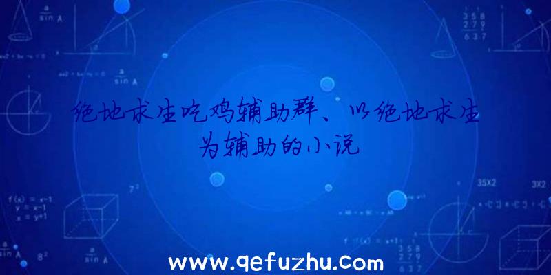 绝地求生吃鸡辅助群、以绝地求生为辅助的小说