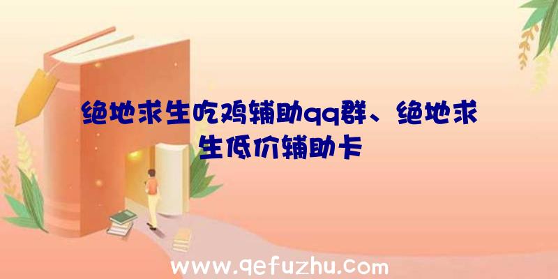 绝地求生吃鸡辅助qq群、绝地求生低价辅助卡