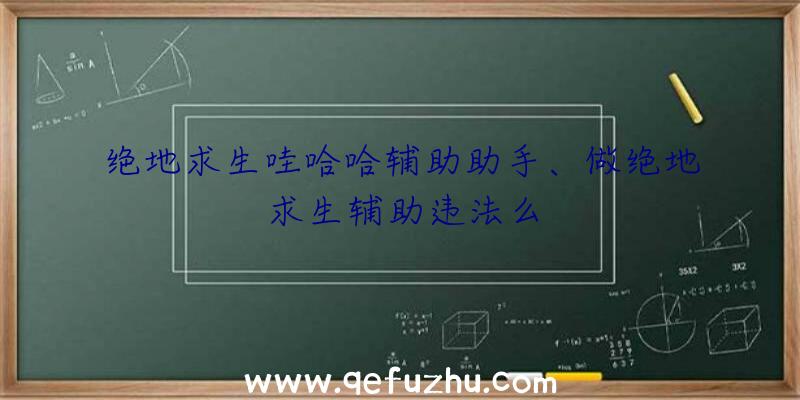 绝地求生哇哈哈辅助助手、做绝地求生辅助违法么