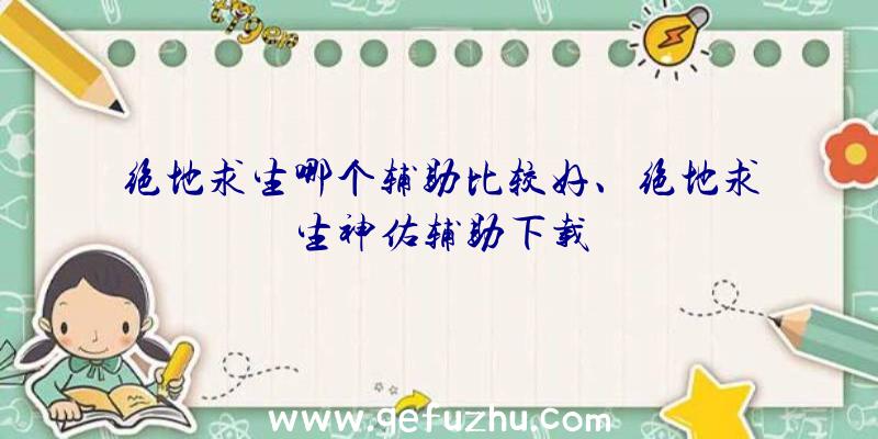 绝地求生哪个辅助比较好、绝地求生神佑辅助下载