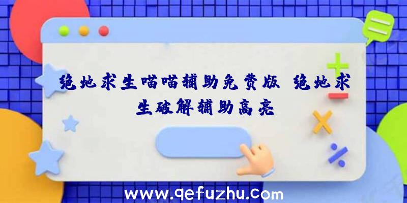 绝地求生喵喵辅助免费版、绝地求生破解辅助高亮