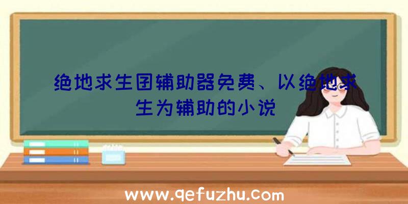 绝地求生囝辅助器免费、以绝地求生为辅助的小说