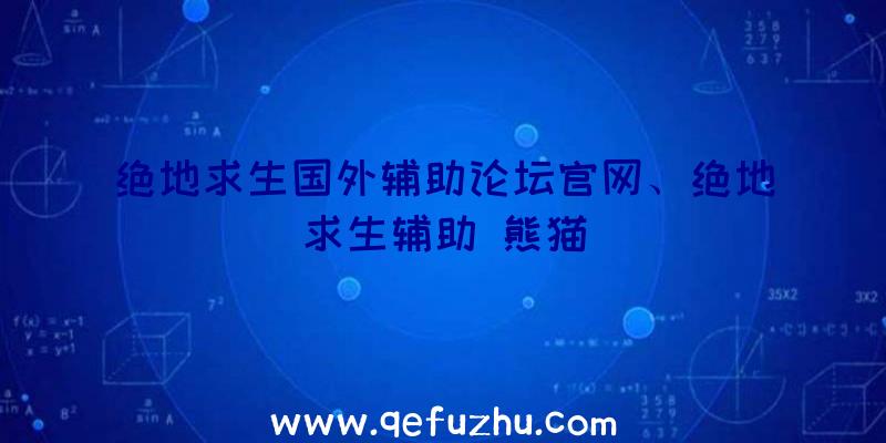 绝地求生国外辅助论坛官网、绝地求生辅助