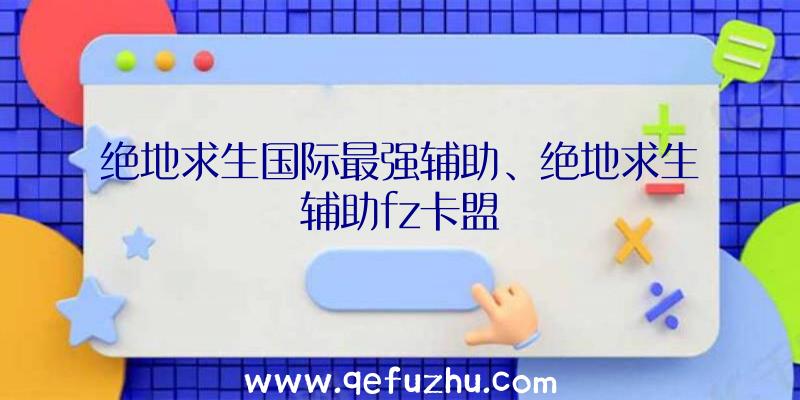 绝地求生国际最强辅助、绝地求生辅助fz卡盟