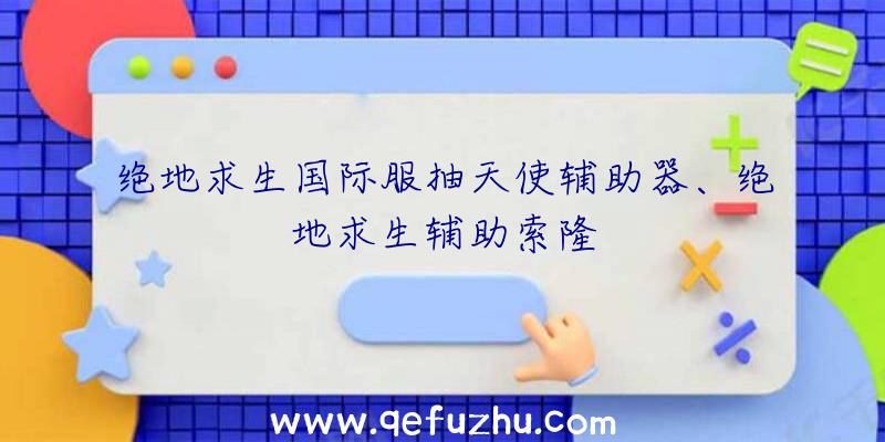 绝地求生国际服抽天使辅助器、绝地求生辅助索隆