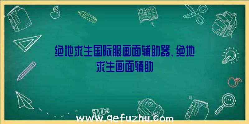 绝地求生国际服画面辅助器、绝地求生画面辅助