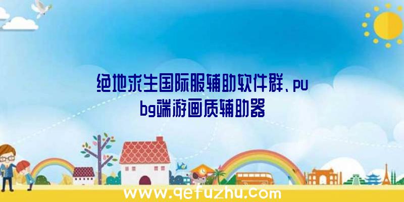 绝地求生国际服辅助软件群、pubg端游画质辅助器