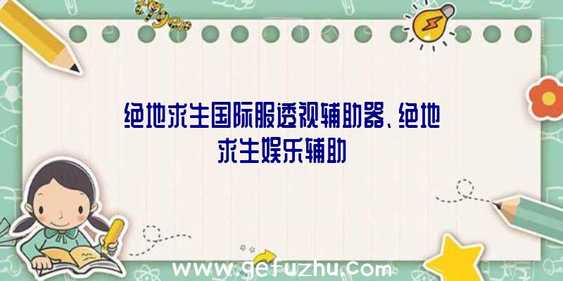 绝地求生国际服透视辅助器、绝地求生娱乐辅助