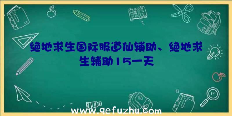 绝地求生国际服道仙辅助、绝地求生辅助15一天