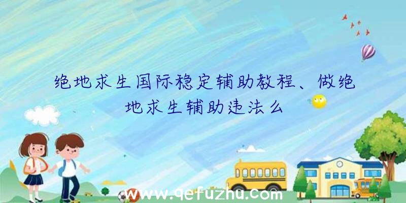 绝地求生国际稳定辅助教程、做绝地求生辅助违法么