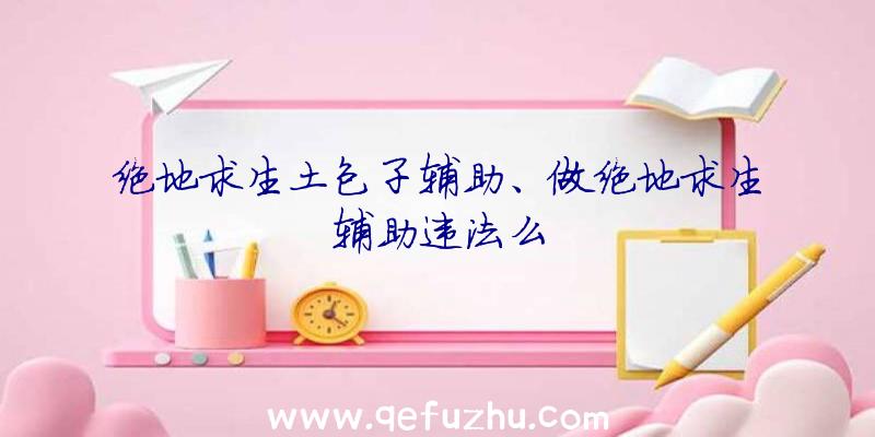 绝地求生土包子辅助、做绝地求生辅助违法么