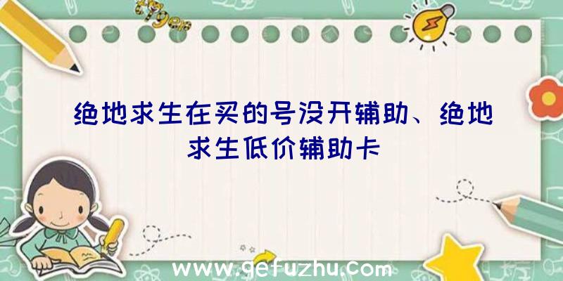 绝地求生在买的号没开辅助、绝地求生低价辅助卡