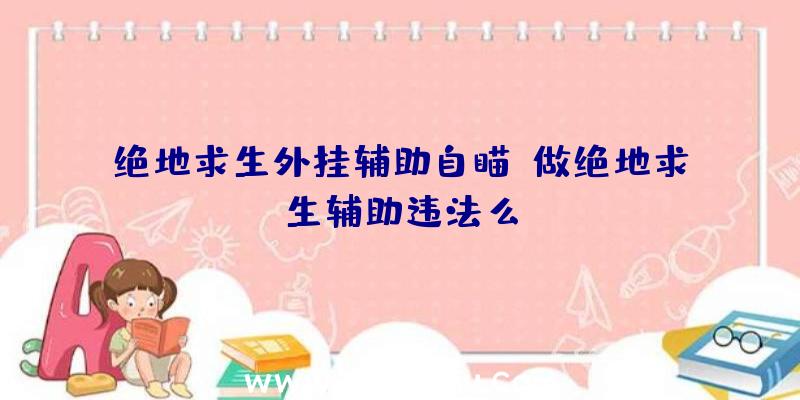 绝地求生外挂辅助自瞄、做绝地求生辅助违法么