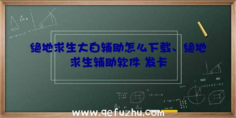 绝地求生大白辅助怎么下载、绝地求生辅助软件