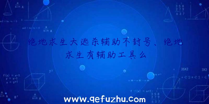 绝地求生大逃杀辅助不封号、绝地求生有辅助工具么