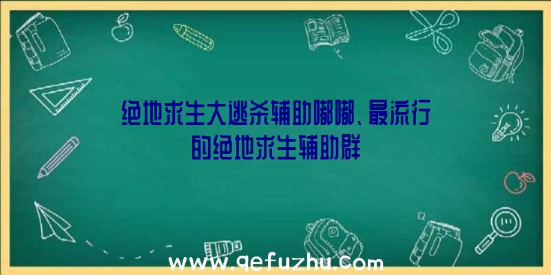 绝地求生大逃杀辅助嘟嘟、最流行的绝地求生辅助群