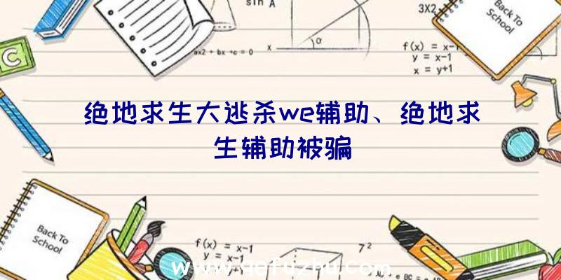 绝地求生大逃杀we辅助、绝地求生辅助被骗