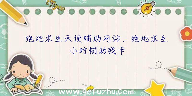 绝地求生天使辅助网站、绝地求生小时辅助残卡