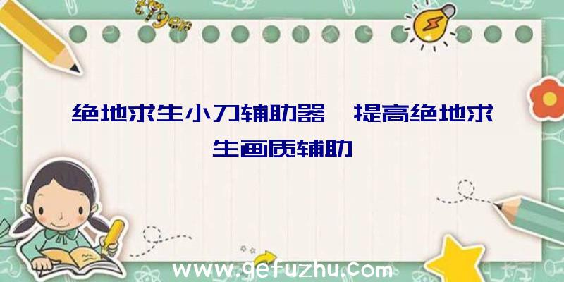 绝地求生小刀辅助器、提高绝地求生画质辅助