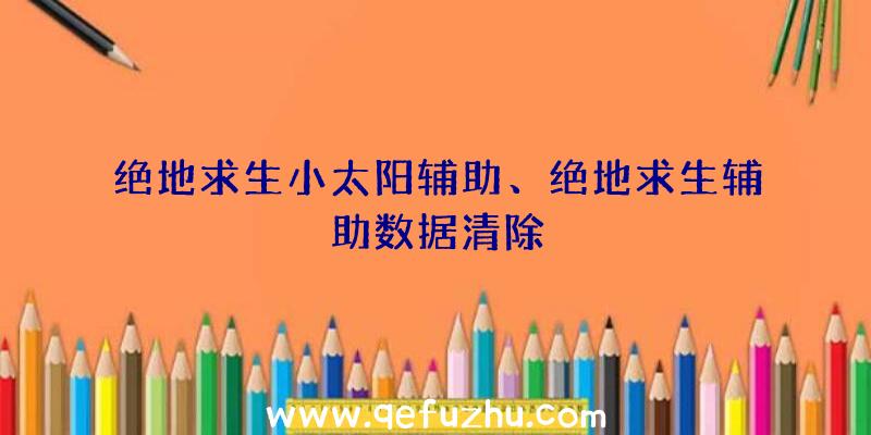 绝地求生小太阳辅助、绝地求生辅助数据清除