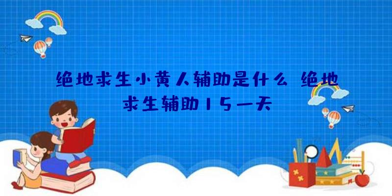 绝地求生小黄人辅助是什么、绝地求生辅助15一天