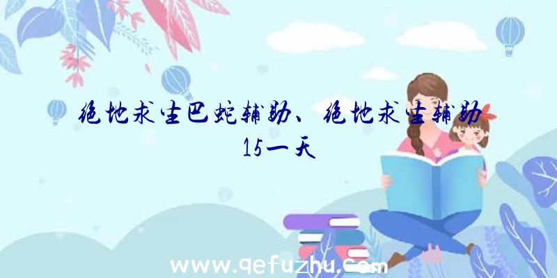 绝地求生巴蛇辅助、绝地求生辅助15一天