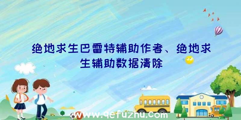 绝地求生巴雷特辅助作者、绝地求生辅助数据清除