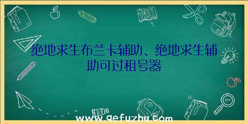 绝地求生布兰卡辅助、绝地求生辅助可过租号器