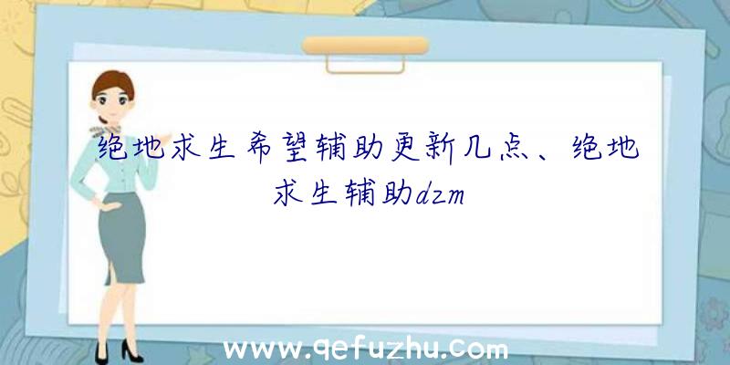 绝地求生希望辅助更新几点、绝地求生辅助dzm