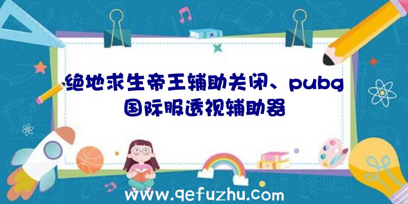 绝地求生帝王辅助关闭、pubg国际服透视辅助器