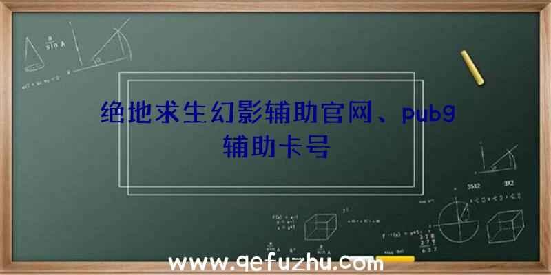 绝地求生幻影辅助官网、pubg辅助卡号