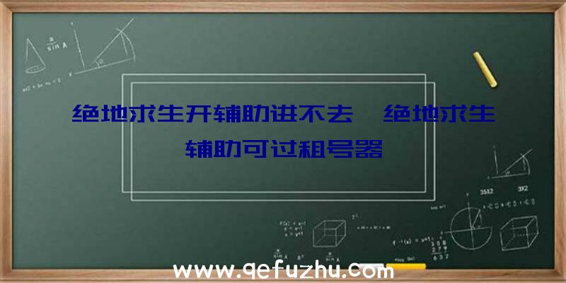 绝地求生开辅助进不去、绝地求生辅助可过租号器