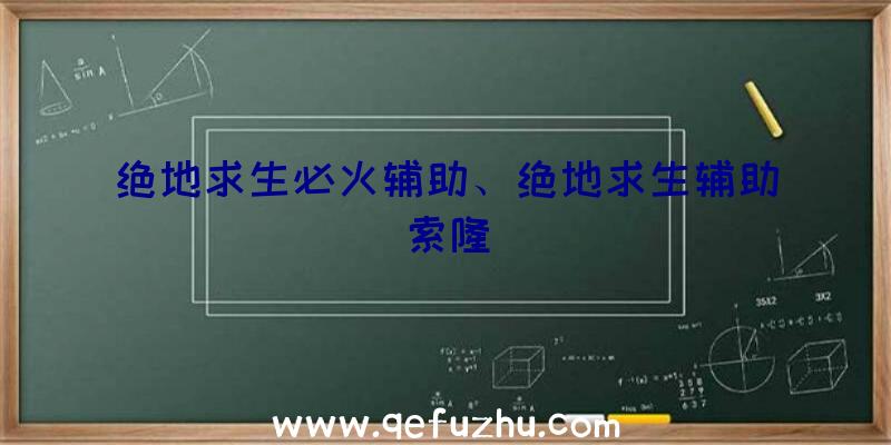 绝地求生必火辅助、绝地求生辅助索隆