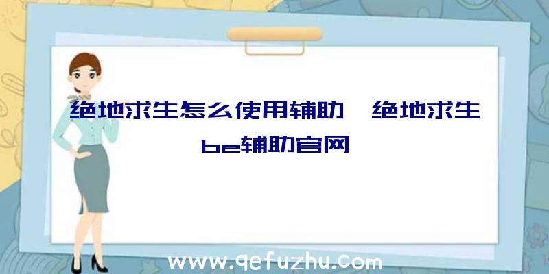 绝地求生怎么使用辅助、绝地求生be辅助官网