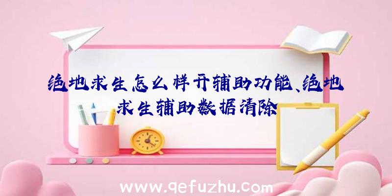 绝地求生怎么样开辅助功能、绝地求生辅助数据清除