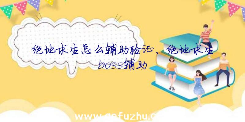 绝地求生怎么辅助验证、绝地求生boss辅助