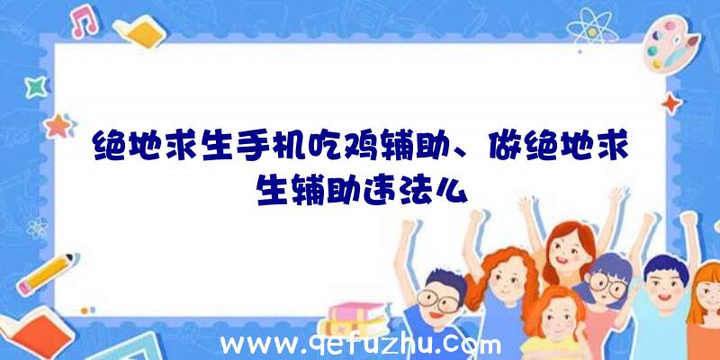 绝地求生手机吃鸡辅助、做绝地求生辅助违法么