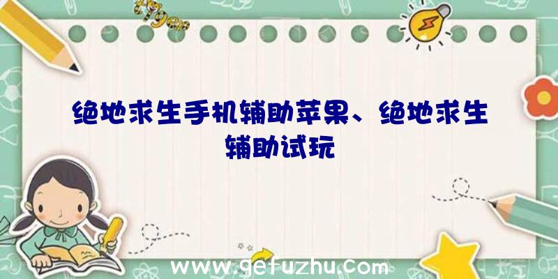 绝地求生手机辅助苹果、绝地求生辅助试玩