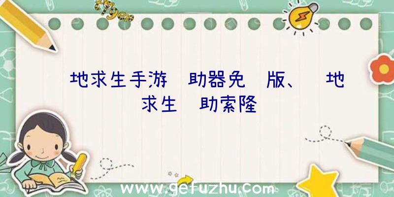 绝地求生手游辅助器免费版、绝地求生辅助索隆