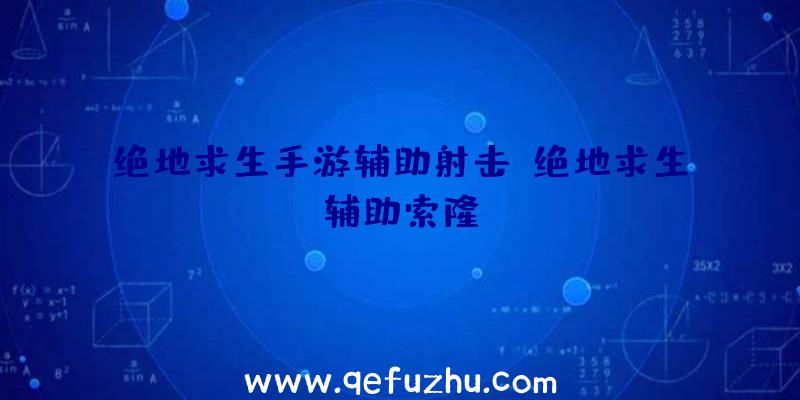 绝地求生手游辅助射击、绝地求生辅助索隆