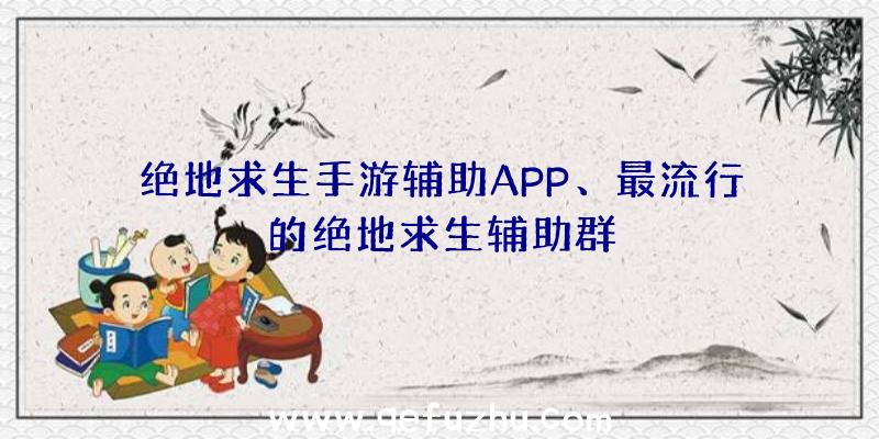 绝地求生手游辅助APP、最流行的绝地求生辅助群