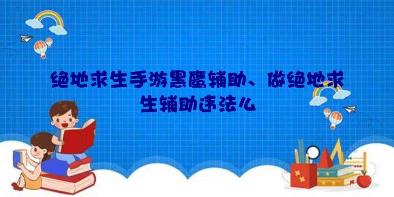 绝地求生手游黑鹰辅助、做绝地求生辅助违法么