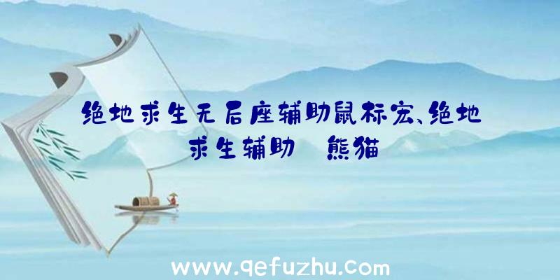 绝地求生无后座辅助鼠标宏、绝地求生辅助